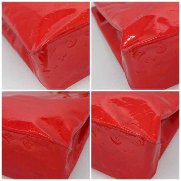 LOUIS VUITTON Monogram Vernis Reade MM Hand Bag Red Rouge - Picture 16 of 16